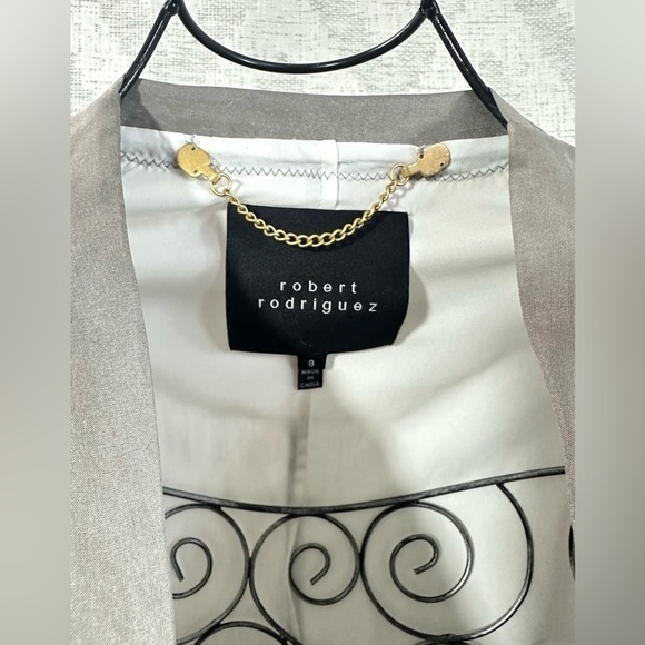 Robert Rodriguez grey 100% silk blazer size 8 - Picture 3 of 9